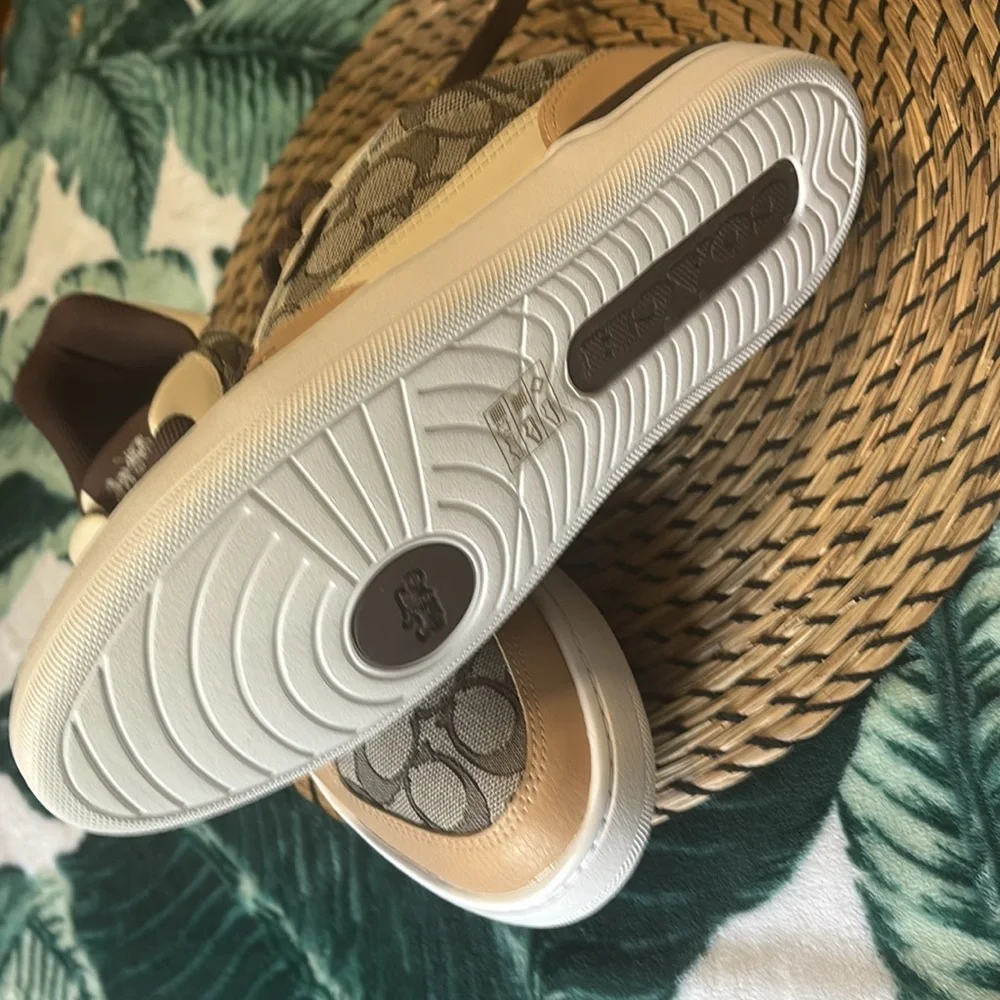 Coach Tan and Cream Patterned Sneakers - Picture 4 of 4